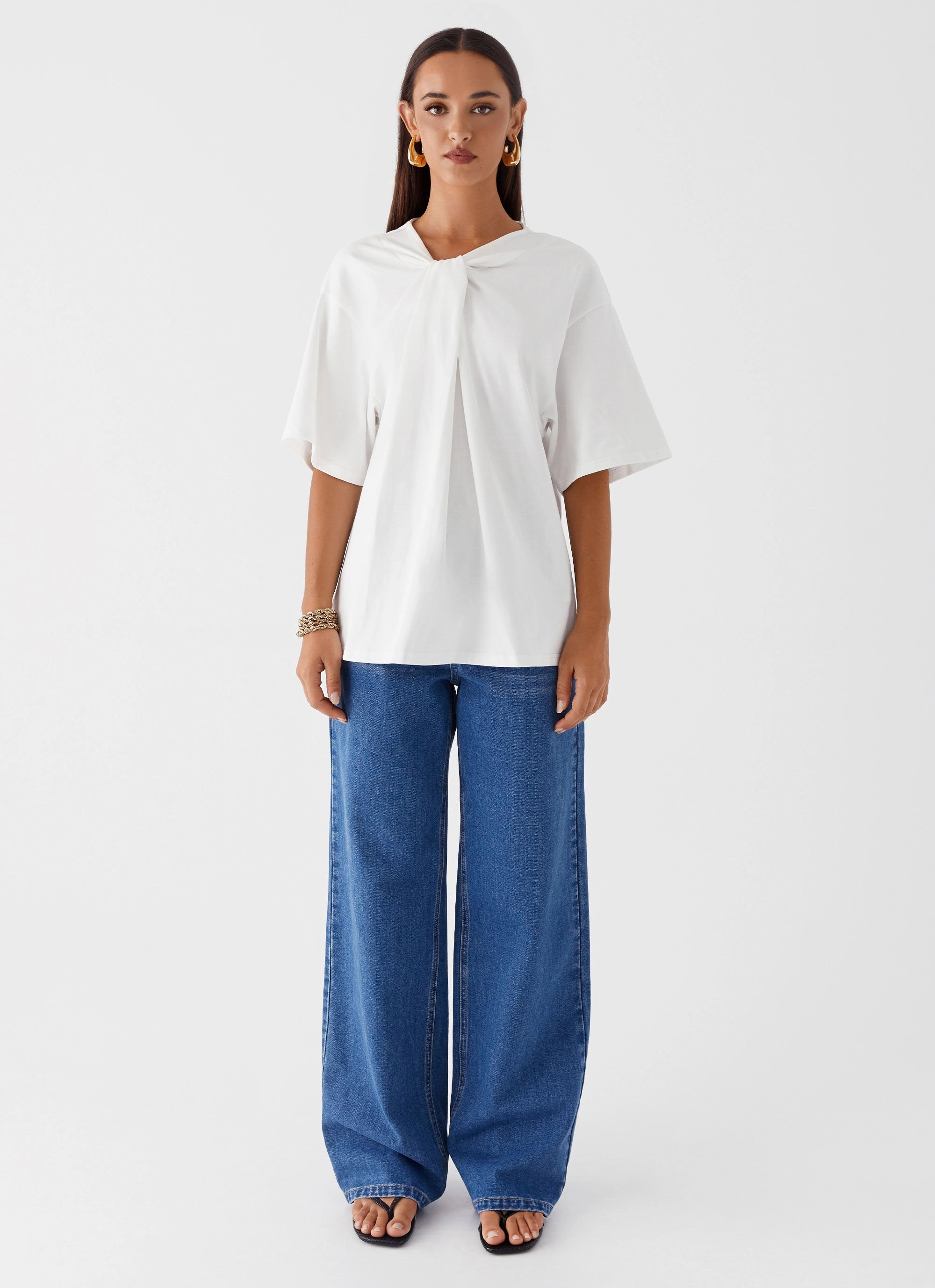 Orena Twist T-Shirt - White Recycled Fiber Blend BondedEdges