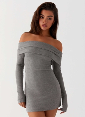 Tanzia Knit Mini Dress - Charcoal Smart Edge Balanced Light