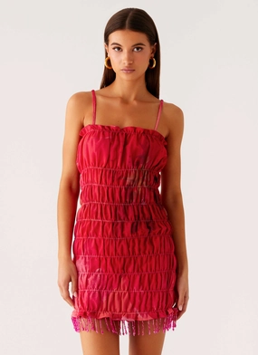 Refresh Me Chiffon Mini Dress - Peach Watermelon Flower Autumn Mood Casual Style
