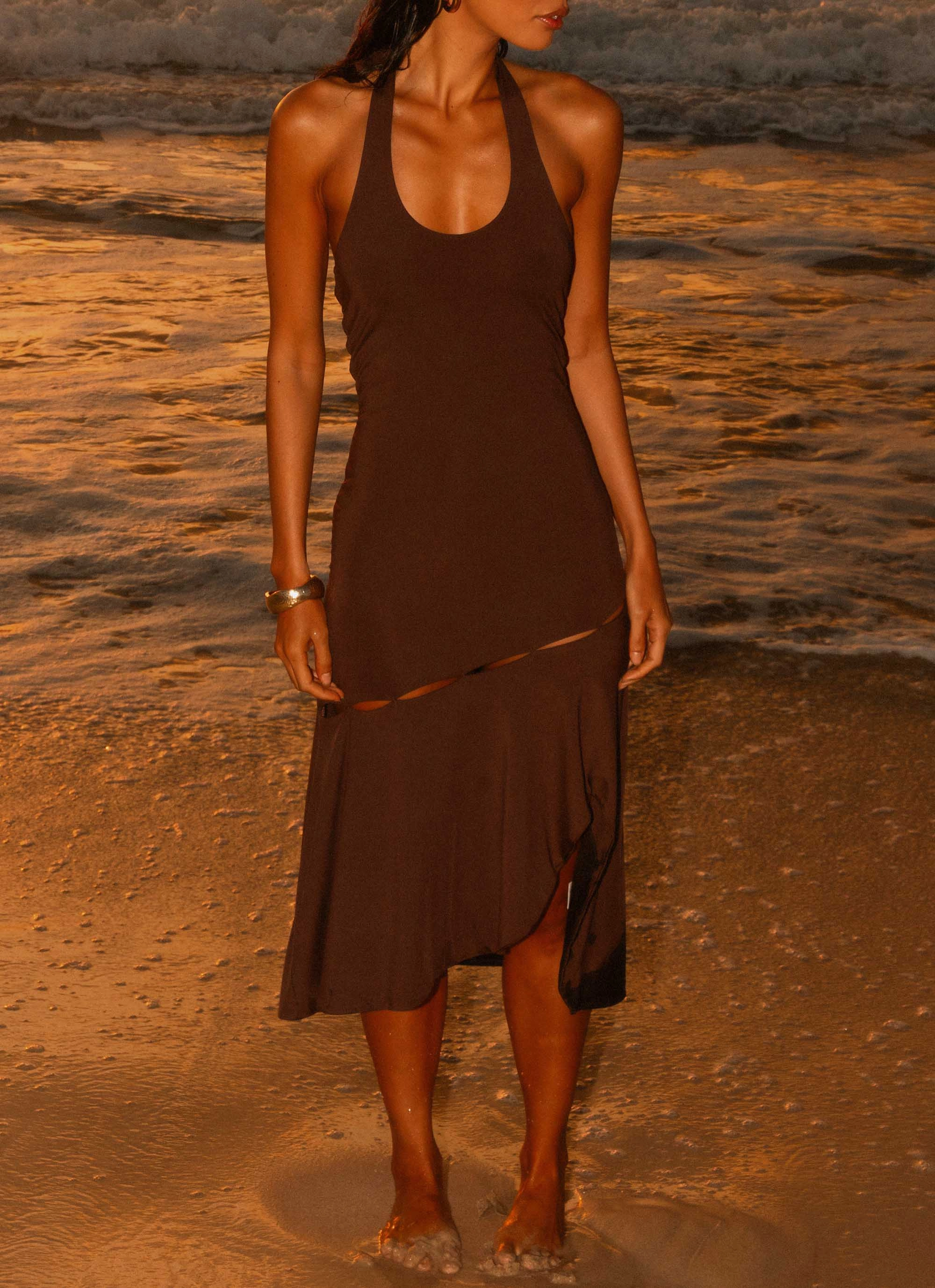 Grass Soft Fast Times Midi Dress - Chocolate