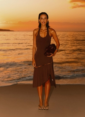 Modern Movement Fast Times Midi Dress - Chocolate