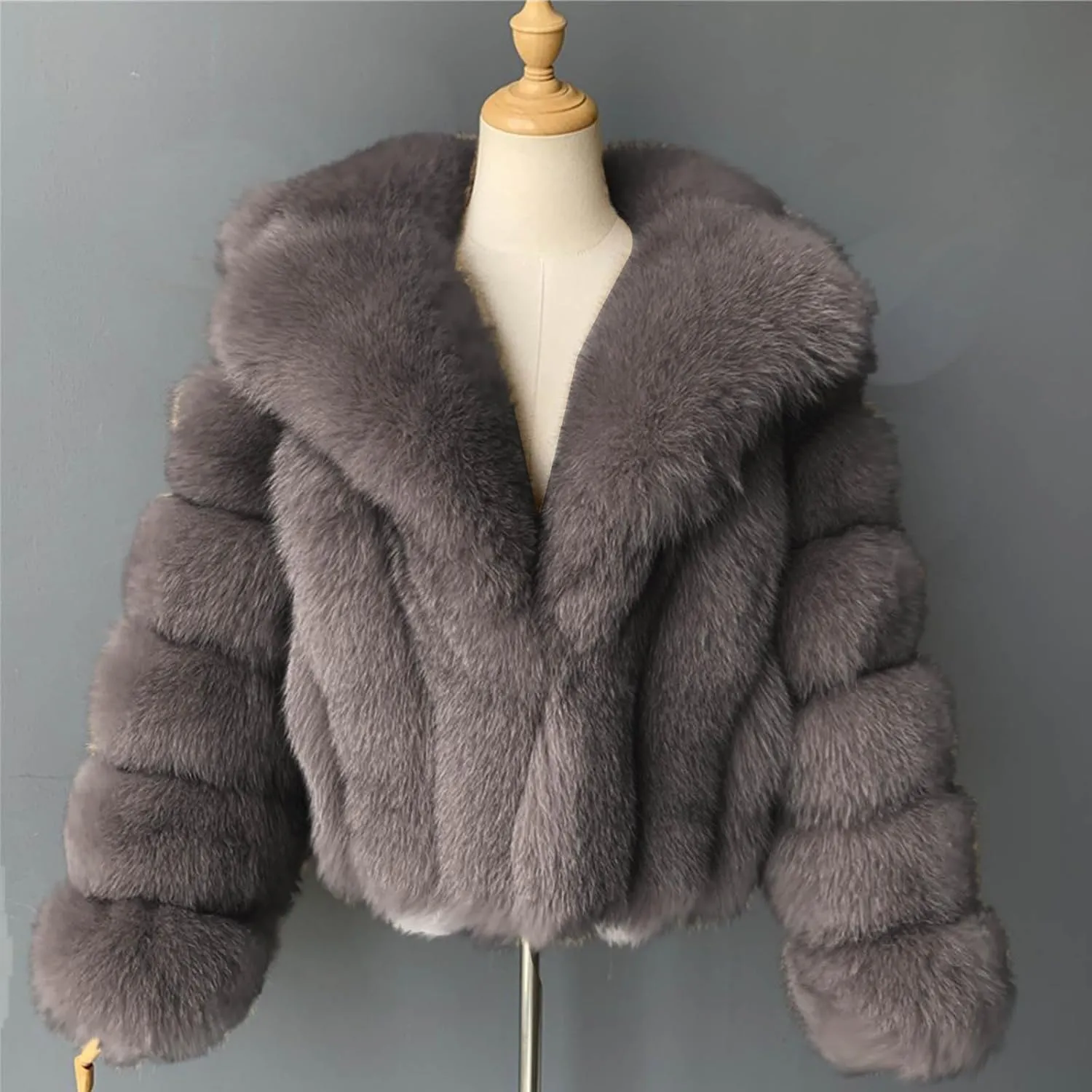 Faux Fur Coat Women Cozy Fuzzy Cropped Jackets Coats Winter Warm Puffer Jacket Trendy Fluffy Long Sleeve Outerwear