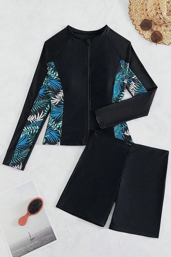 Female Long Sleeves Surfing Sports Two-Piece Bathing Suits UPF50  Rash Guard