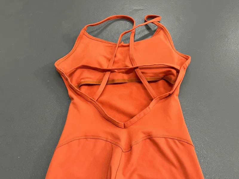 Female V-neck Seamless Yoga Jumpsuit / Sexy Women's Open Back Jumpsuit - SF0066