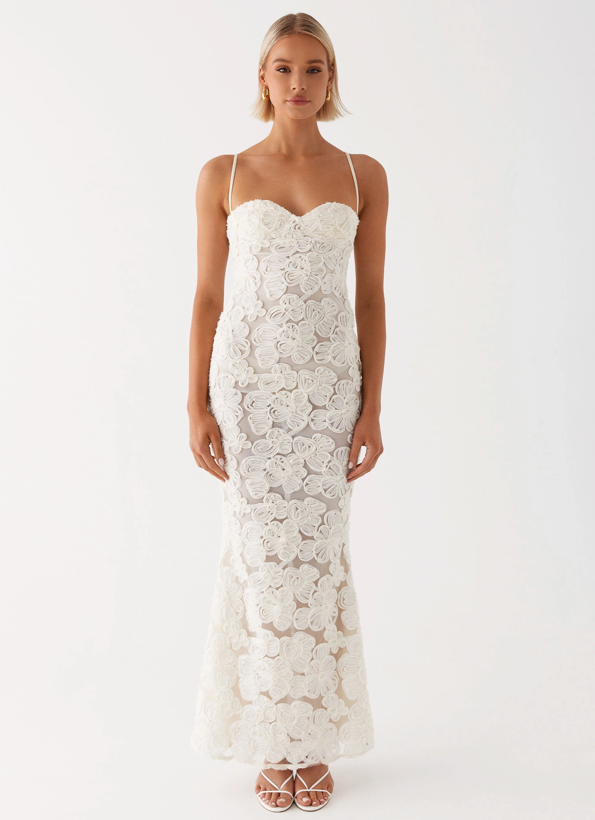 That Girl Maxi Dress - Ivory Resort Outfit Silky Shine