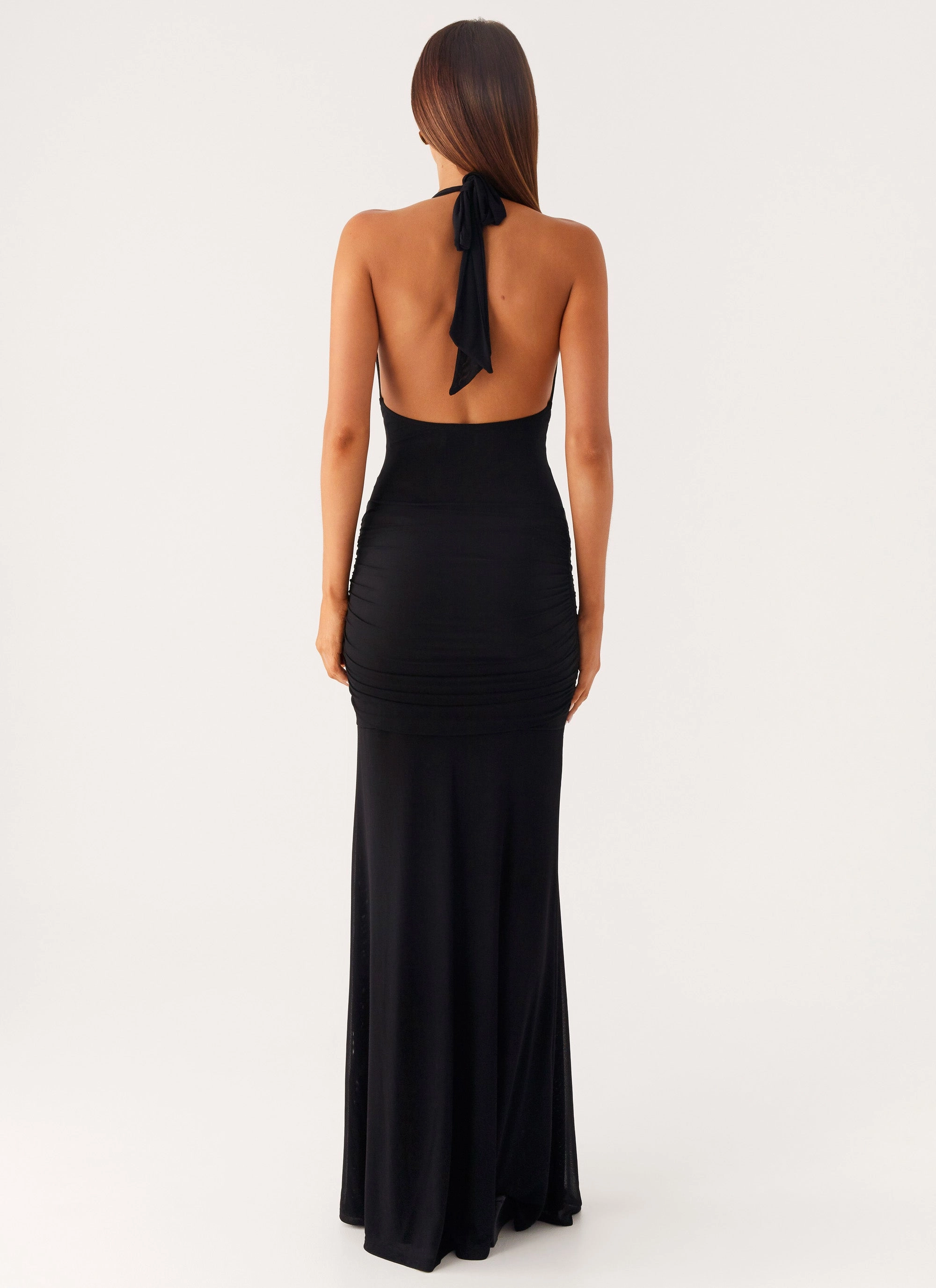 Miyah Halter Hardware Maxi Dress - Black Soft and Chic Bridal-Shower