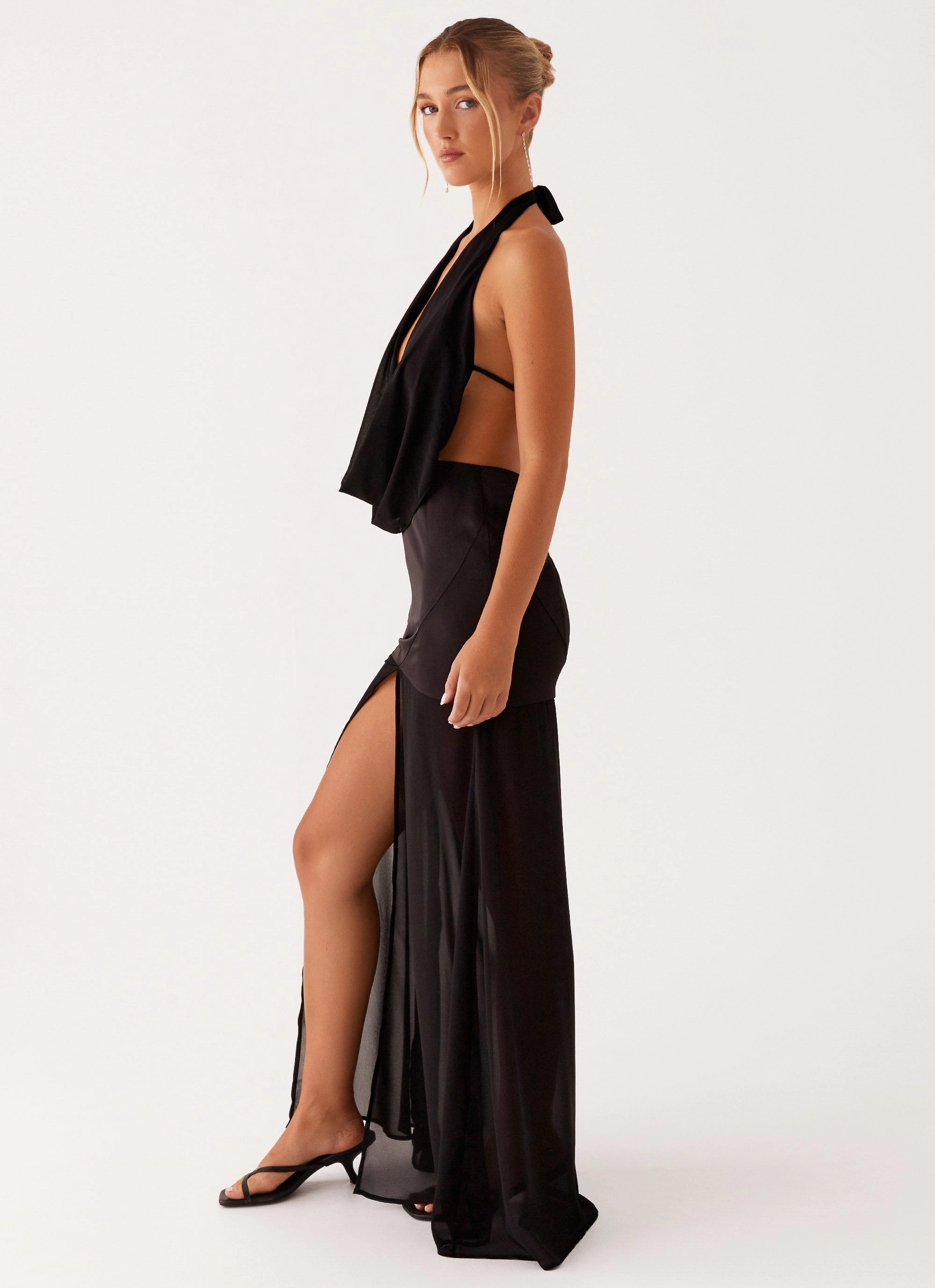 Comfortable Waist Design Fenella Maxi Dress - Black