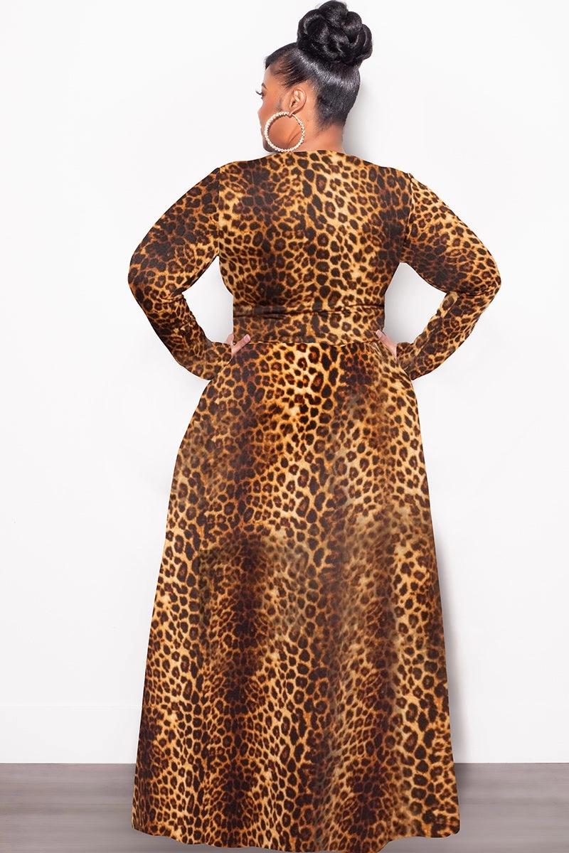 Comfort Wear Fit Tagless Labeling Final Sale Plus Size 2-Pc Skirt Set in Dark Cheetah Print
