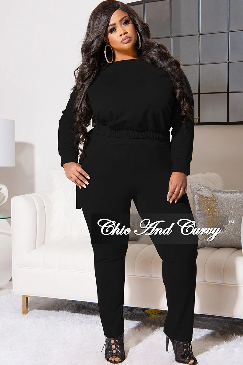 Chill Comfort Wear Final Sale Plus Size 2pc Lounge Set in Black