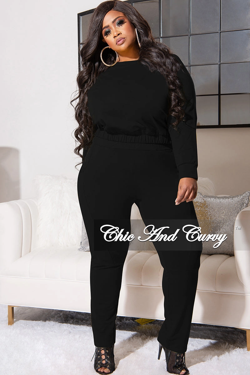 Sport Comfort Final Sale Plus Size 2pc Lounge Set in Black