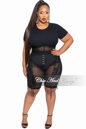 Final Sale Plus Size Mesh Set with Grommet Details NonSlipInnerGrip