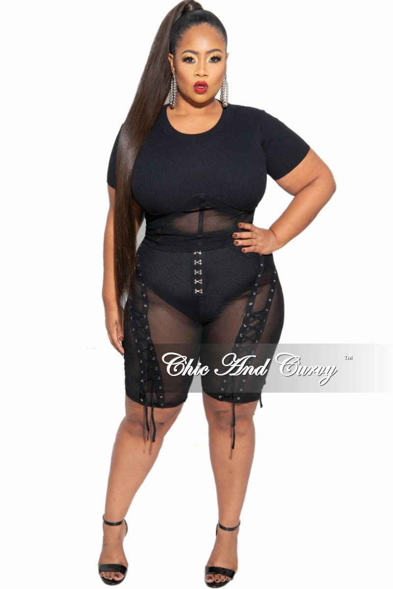 Final Sale Plus Size Mesh Set with Grommet Details NonSlipInnerGrip