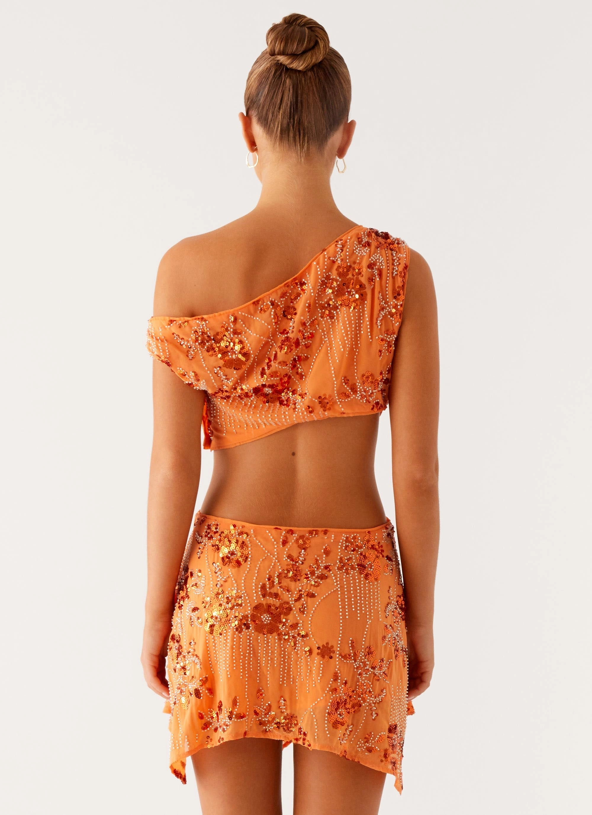 Chic Spirit Aletta Sequin Mini Dress - Orange