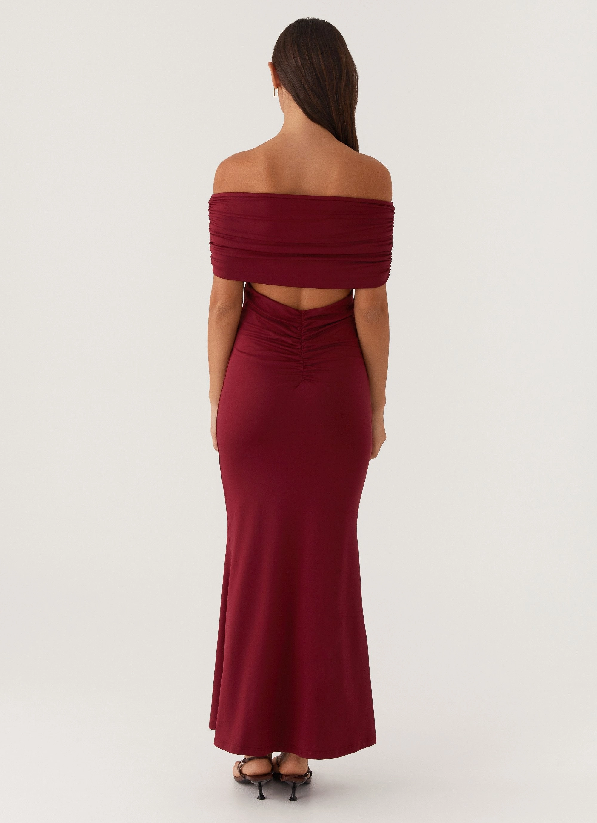 Maude Maxi Dress - Maroon Chill Detail