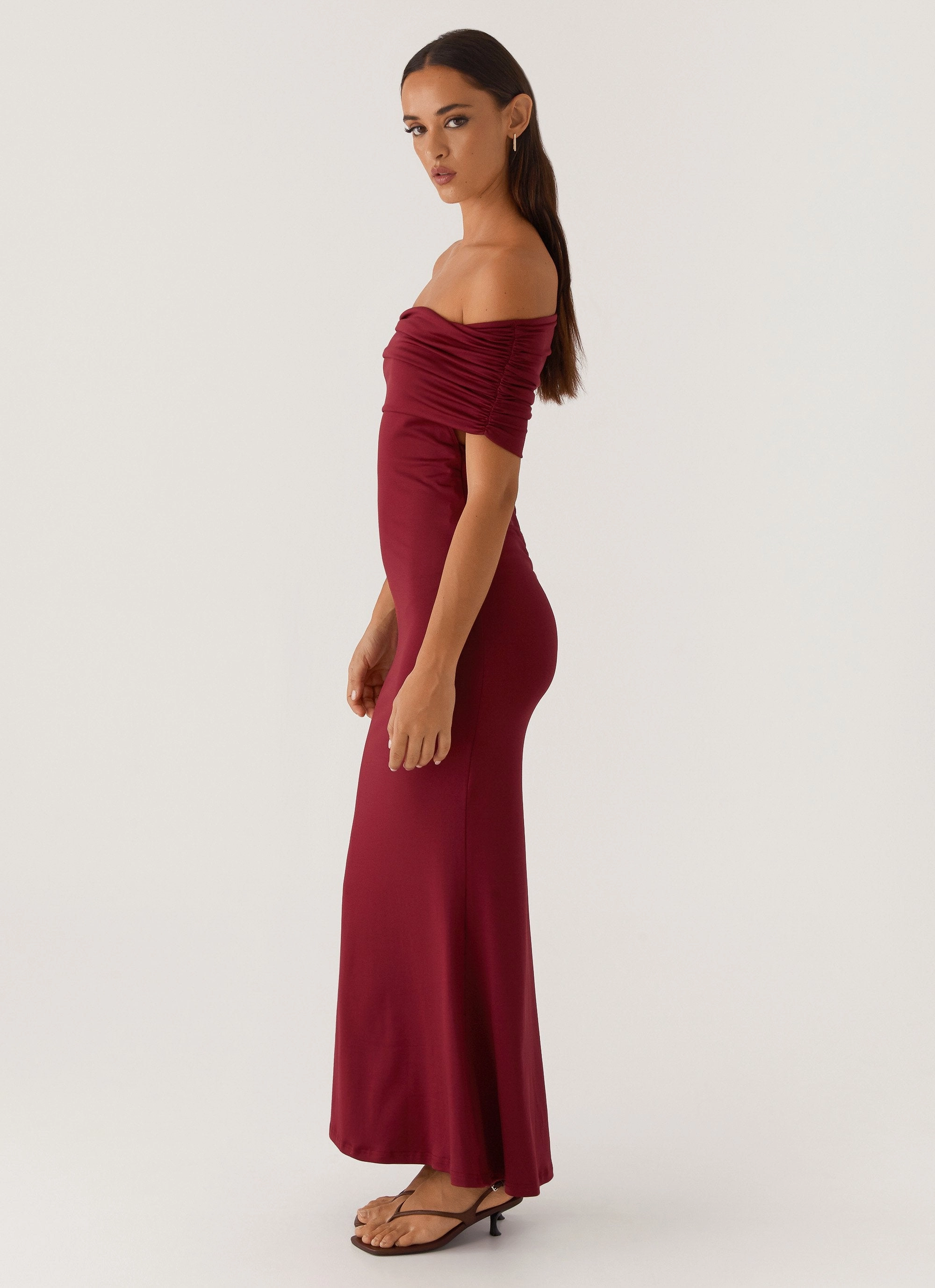 Simple Elegance Maude Maxi Dress - Maroon