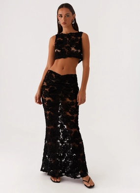 Comfort Layer Fiorella Floret Maxi Skirt - Black