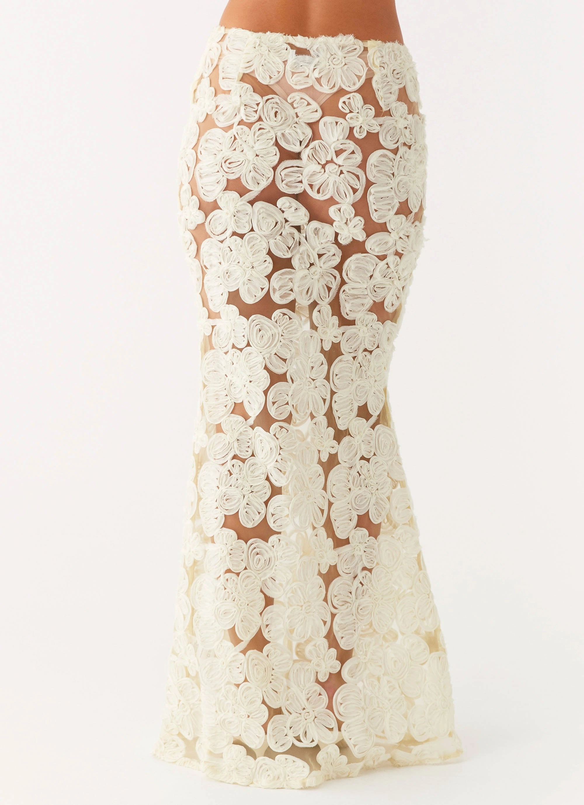 Fiorella Floret Maxi Skirt - Yellow Minimalist Waist