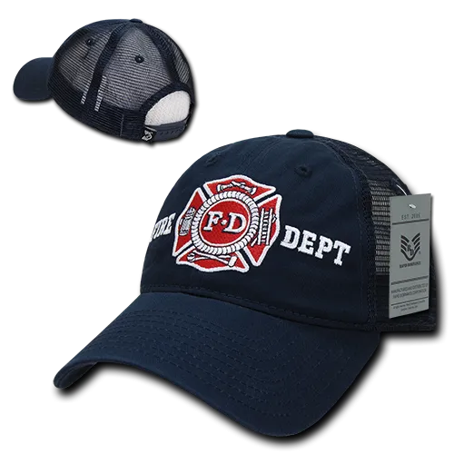 Fire Department Trucker Hat Relaxed Mesh Baseball Cap Firefighter FD - Rapid Dominance S79