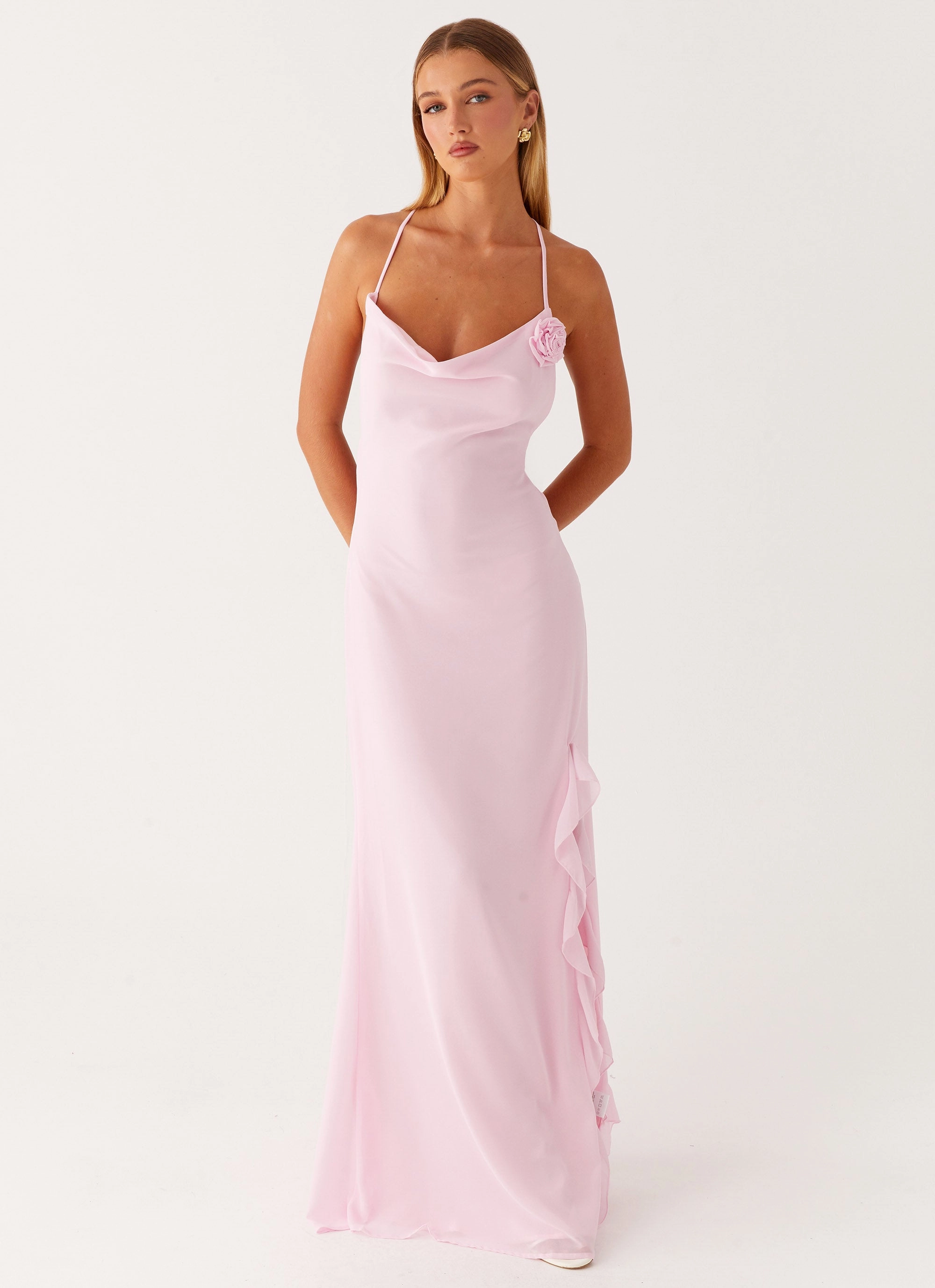 Elegant Flow Smart Design First Class Maxi Dress - Pink