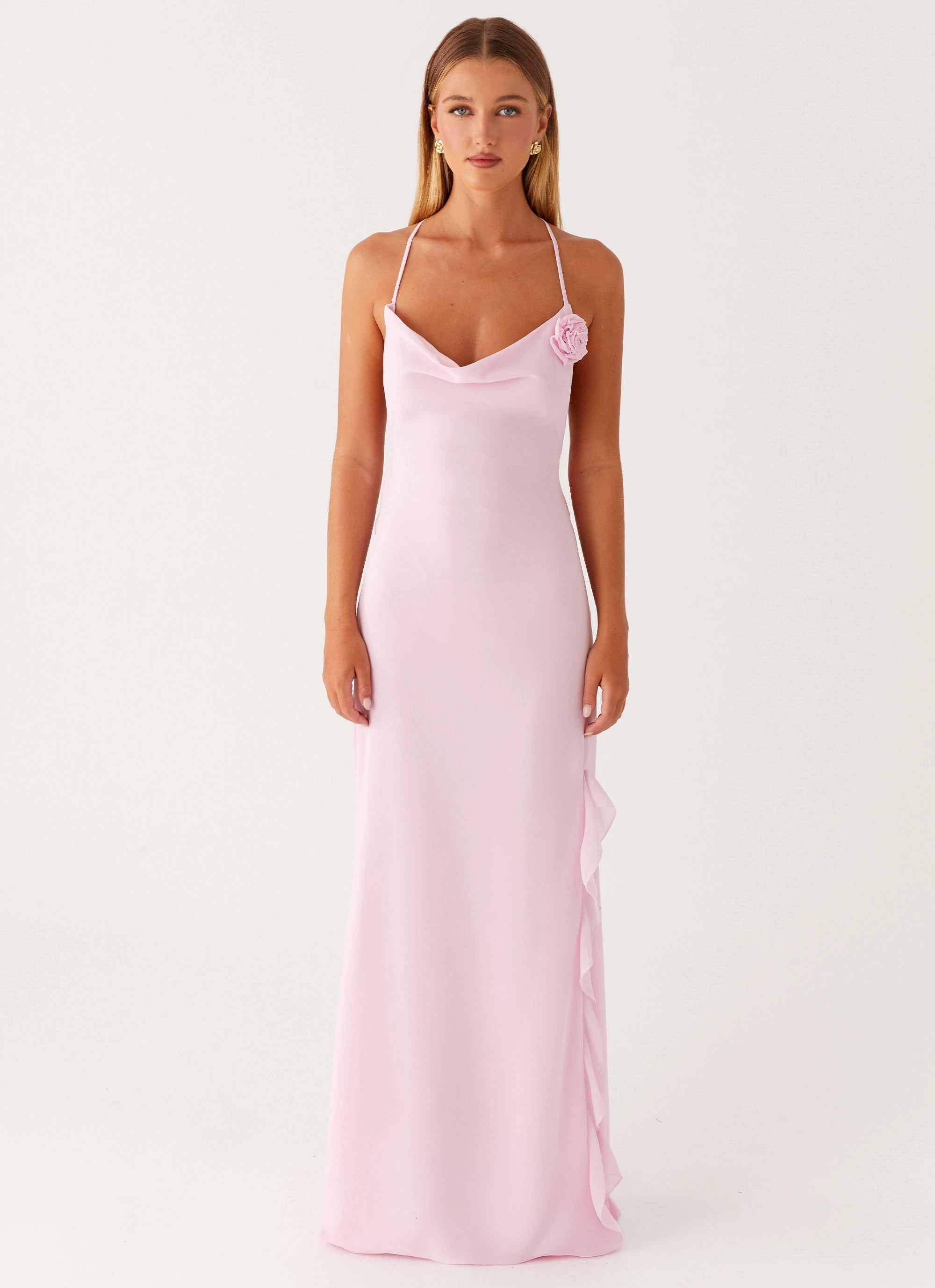 First Class Maxi Dress - Pink Smart Fabric