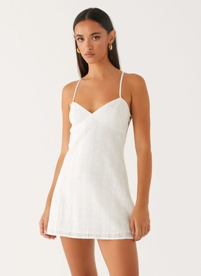 Inara Mini Dress - Ivory Comfort Waist Fit