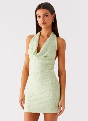 Breathable Layering Thistle Mini Dress - Forest Sage