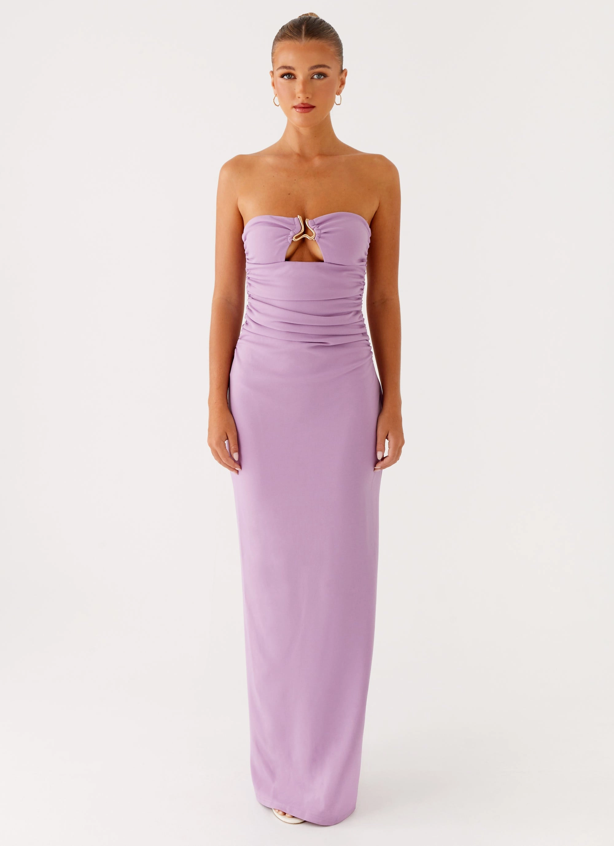 Sheer-Overlay Subtle Edge Eryn Maxi Dress - Lilac