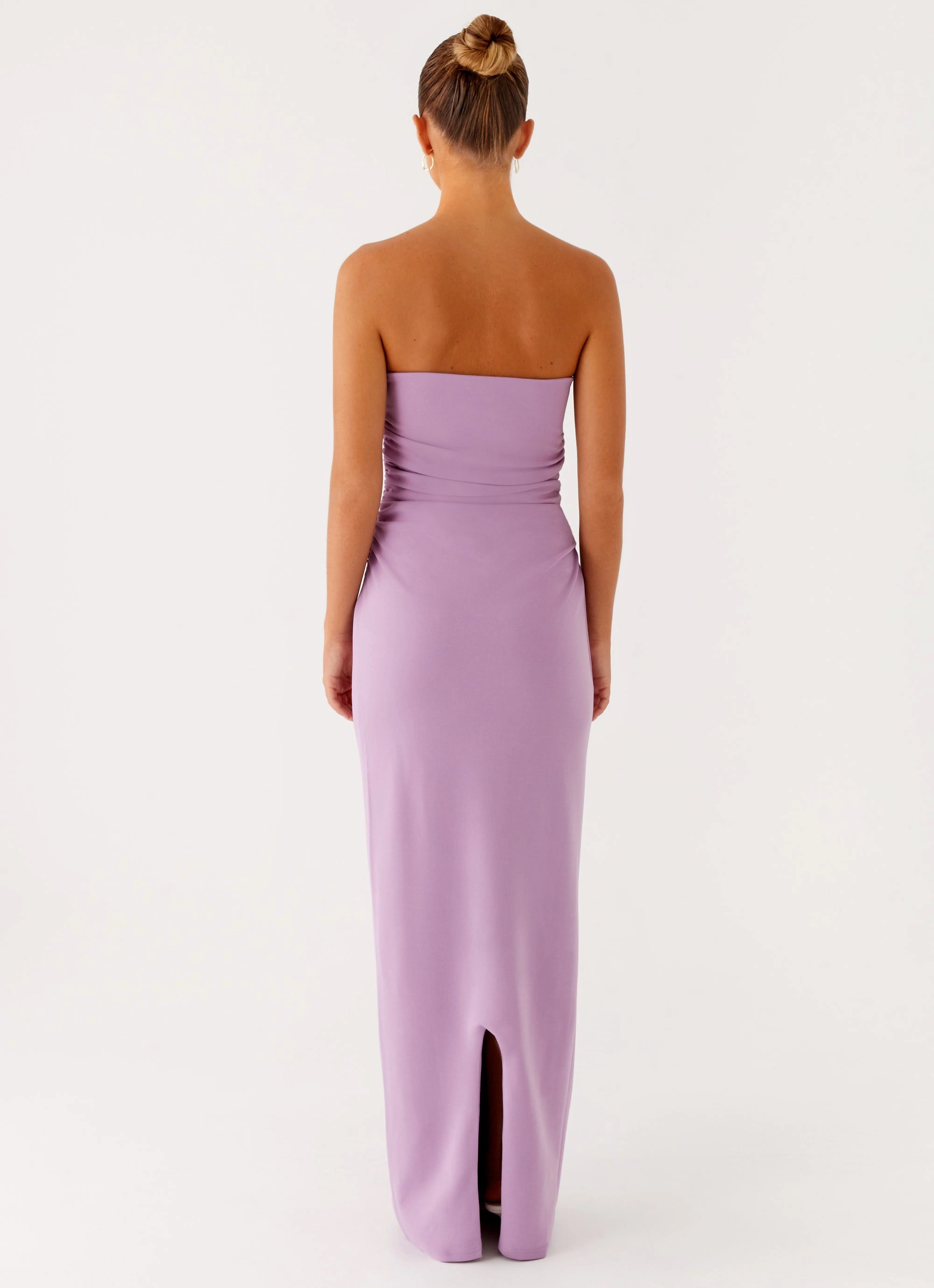 Eryn Maxi Dress - Lilac Youthful Style Satin-Sleeve
