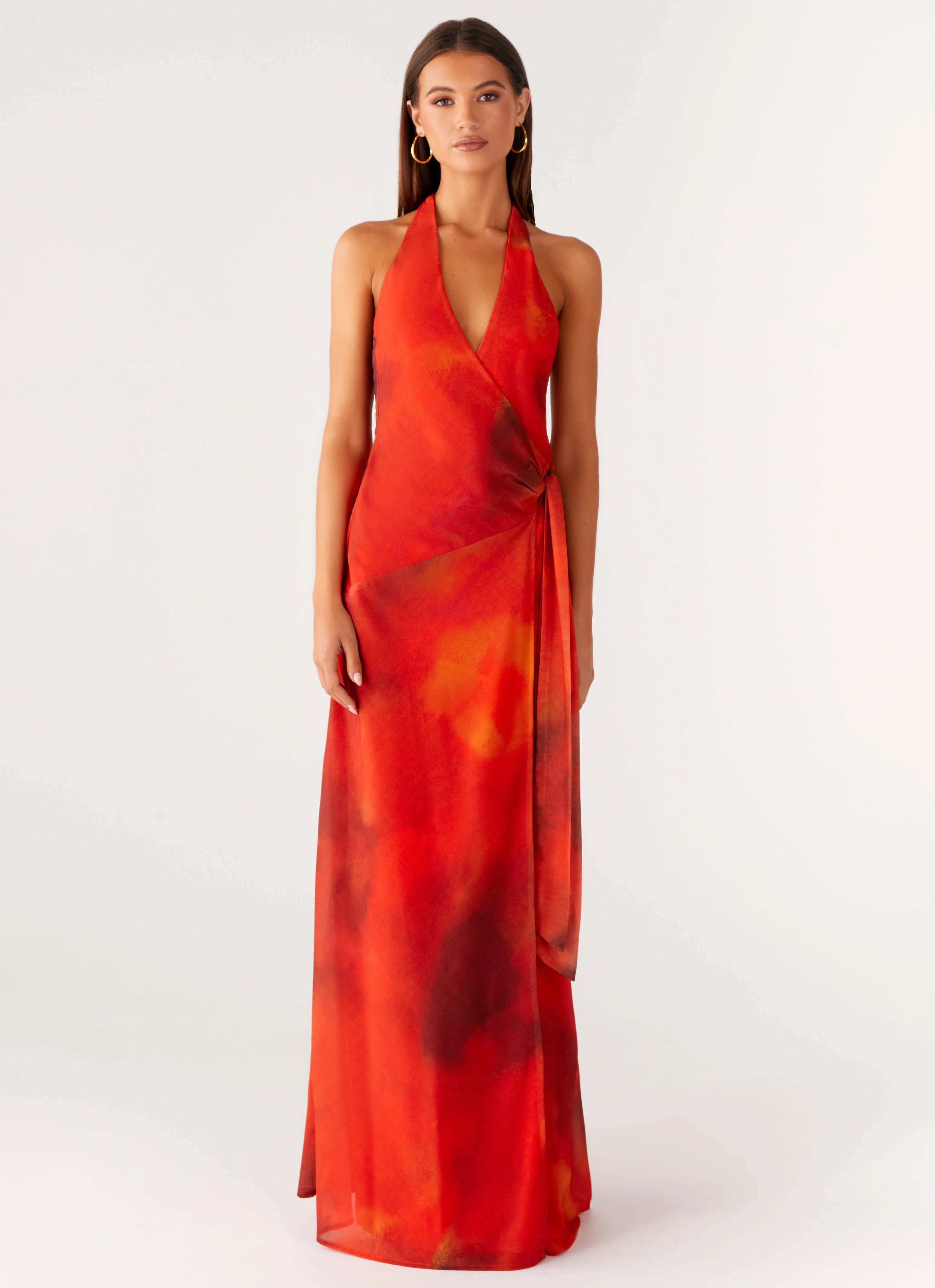 So Chic Maxi Dress - Scarlet Blur Minimalist Design