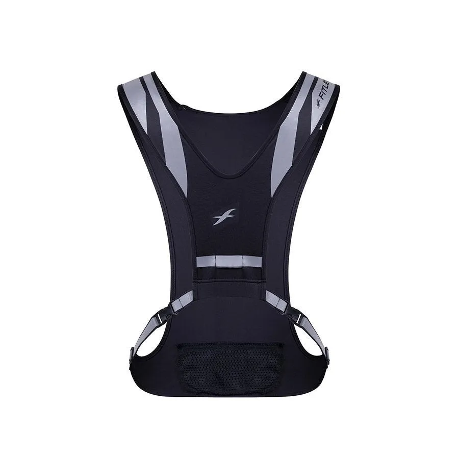 Fitletic Glo Reflective Safety Vest - Black/Silver - One Size