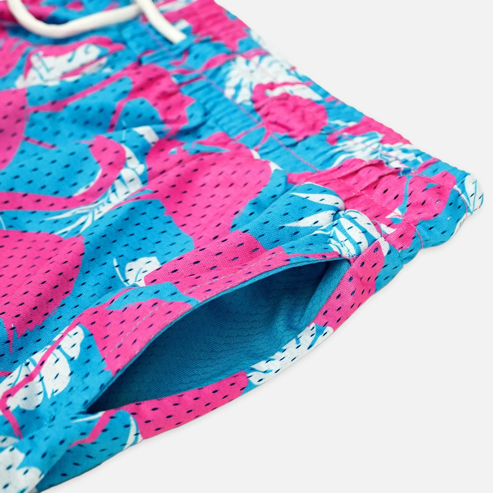 Flamingos Pink Blue Shorts - 5"
