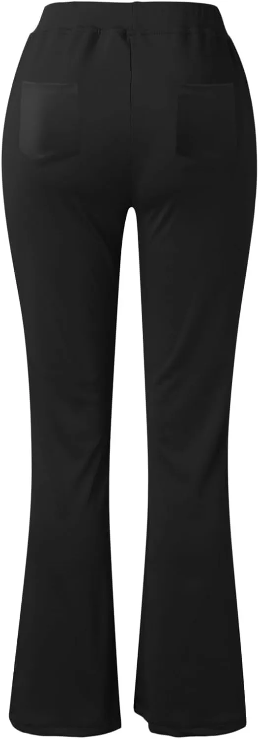 Flare Leggings High Waist Leggings Regular Solid Flared Pants Active Workout Yoga Pants Trousers Yoga Leggings for