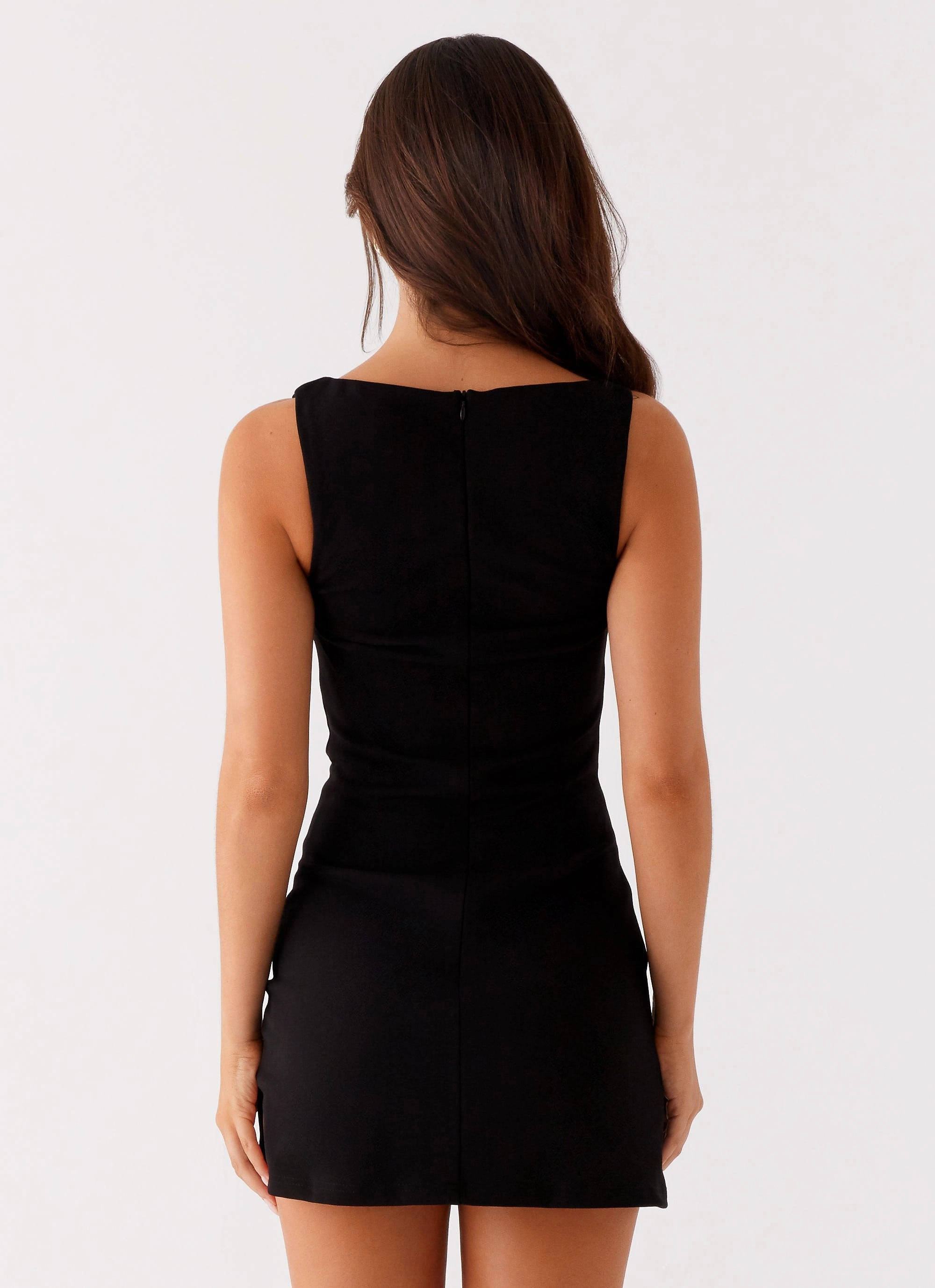Dropped-Waist Coral Soft Flashback Mini Dress - Black