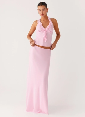 SlimFit Core Movement Star Girl Chiffon Maxi Skirt - Baby Pink