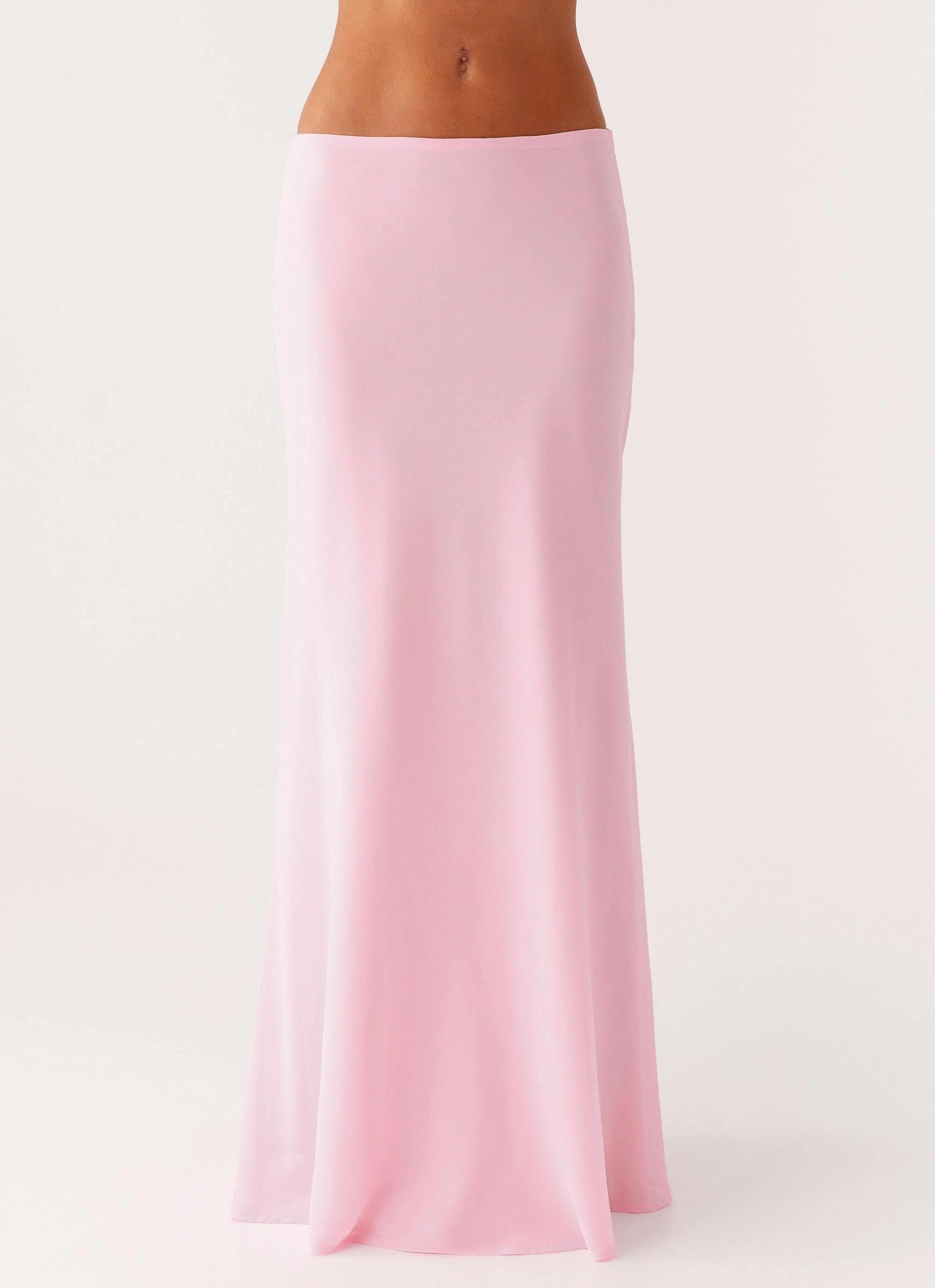 StainResistantCoating Core Cut Star Girl Chiffon Maxi Skirt - Baby Pink