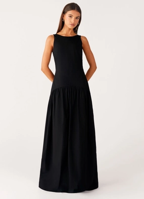 Morena Maxi Dress - Black Feminine Cut
