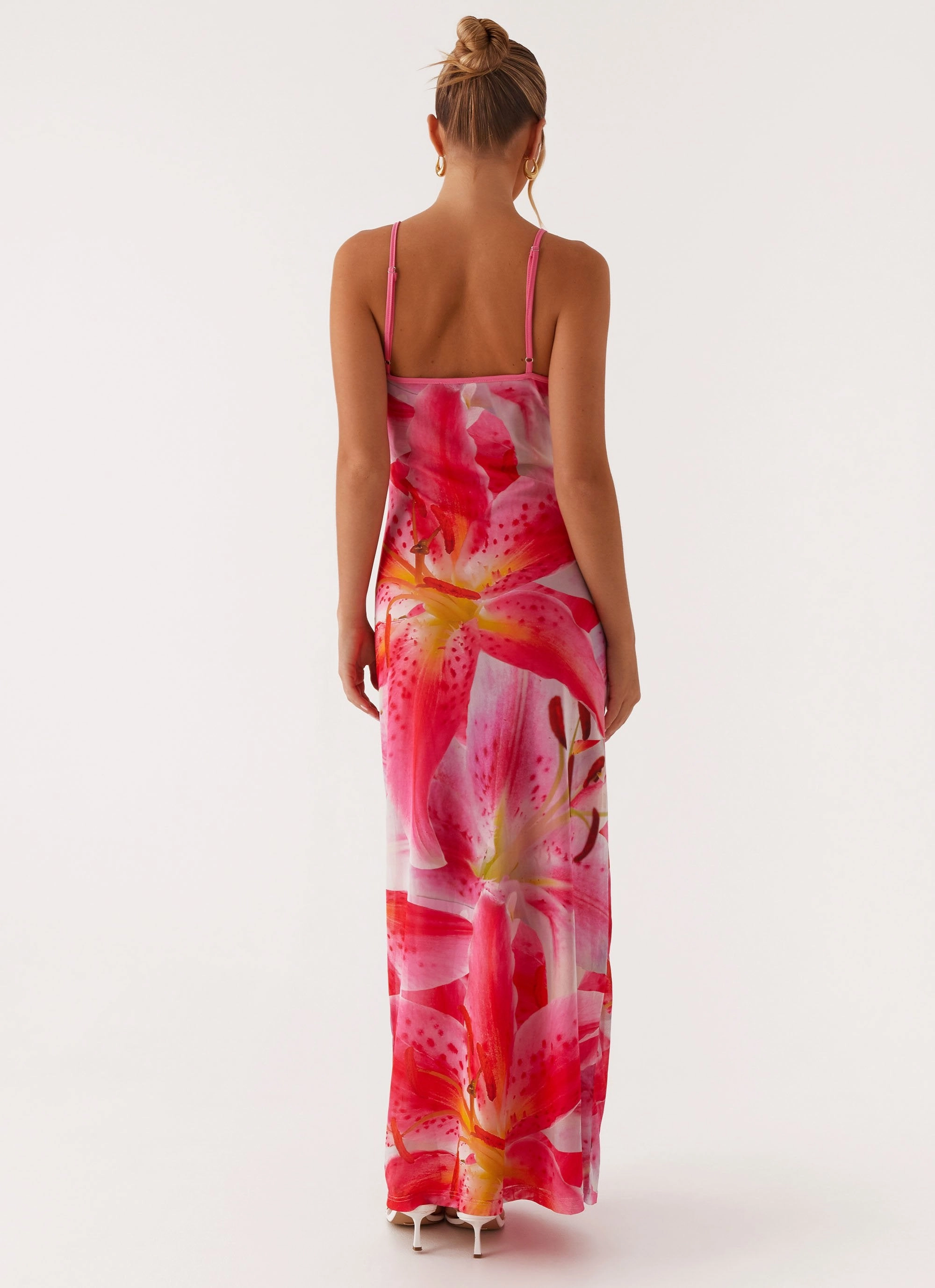 Chill Detail Claudie Maxi Dress - White Pink Lilly