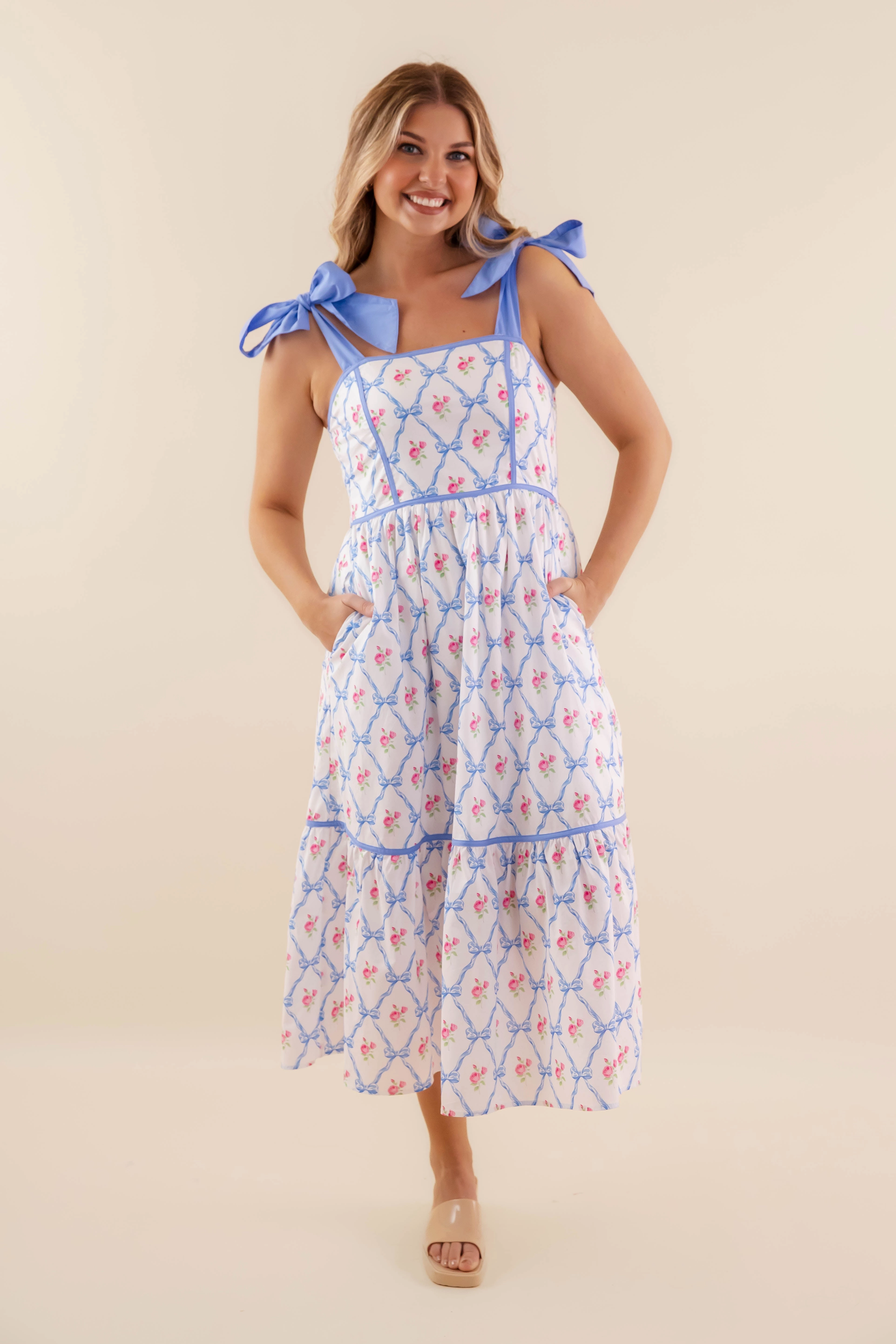 Starting To Swoon Midi Dress Youthful Feel Back Detail