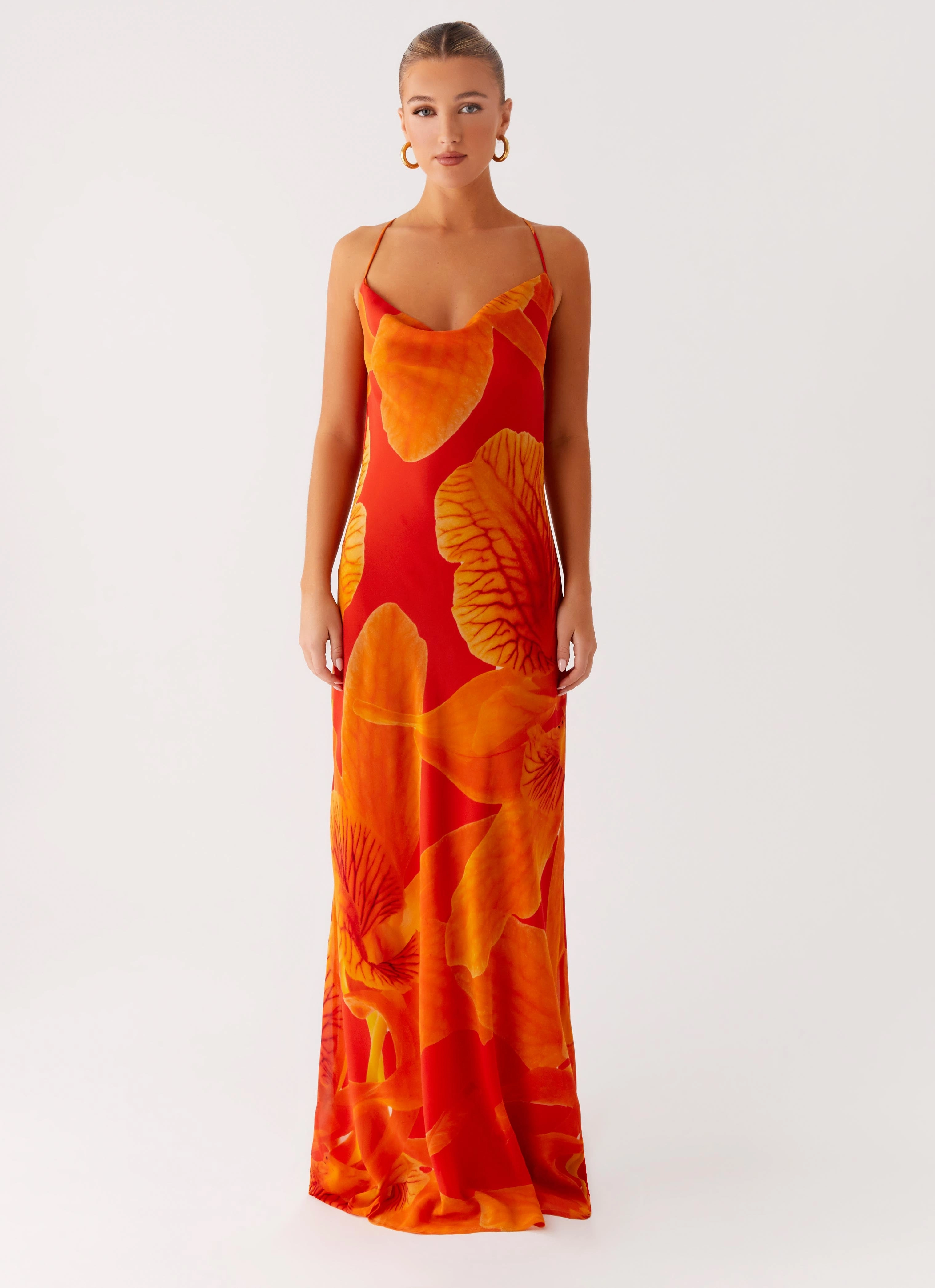 Floating Shape Midafternoon Maxi Dress - Serene Orange