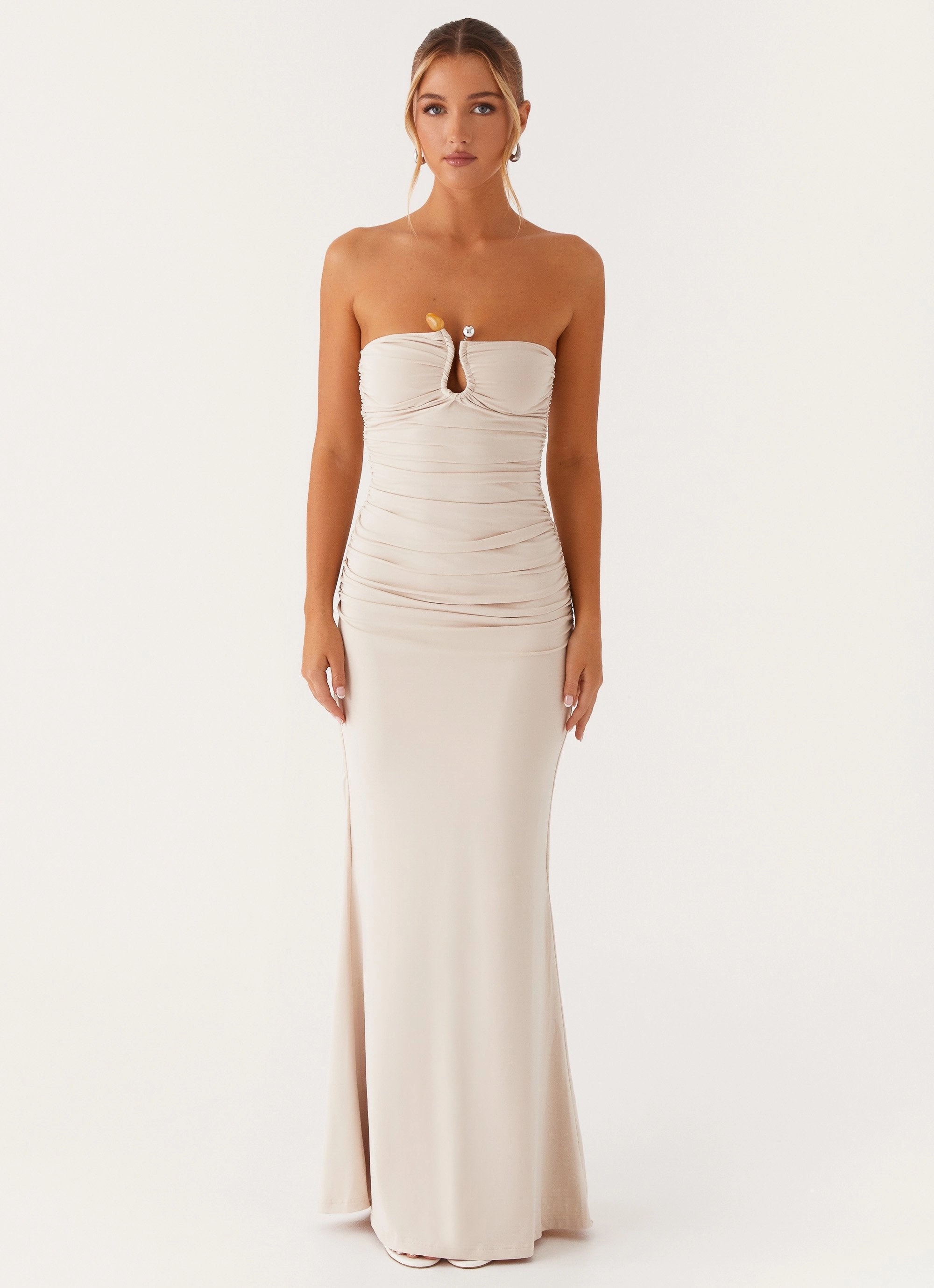 Open-back Warm-Layer Rudy Maxi Dress - Ivory