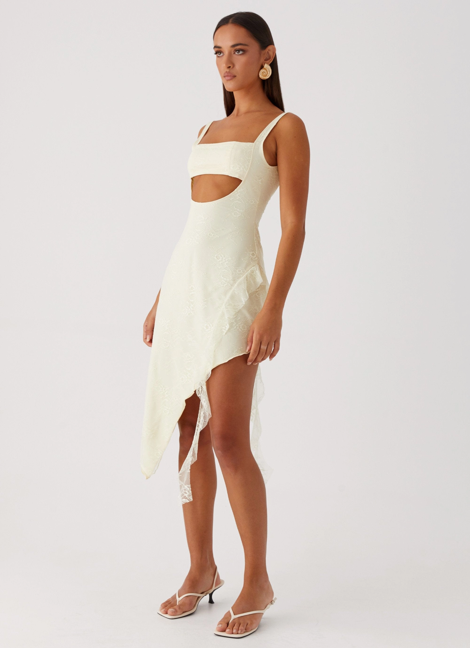 Patricia Midi Dress - Yellow Subtle Look Flattering and Chic