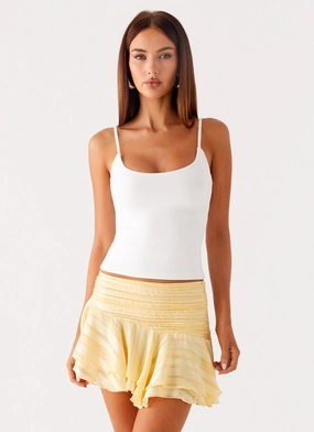 Durable Hemming Willow Chiffon Mini Skirt - Yellow