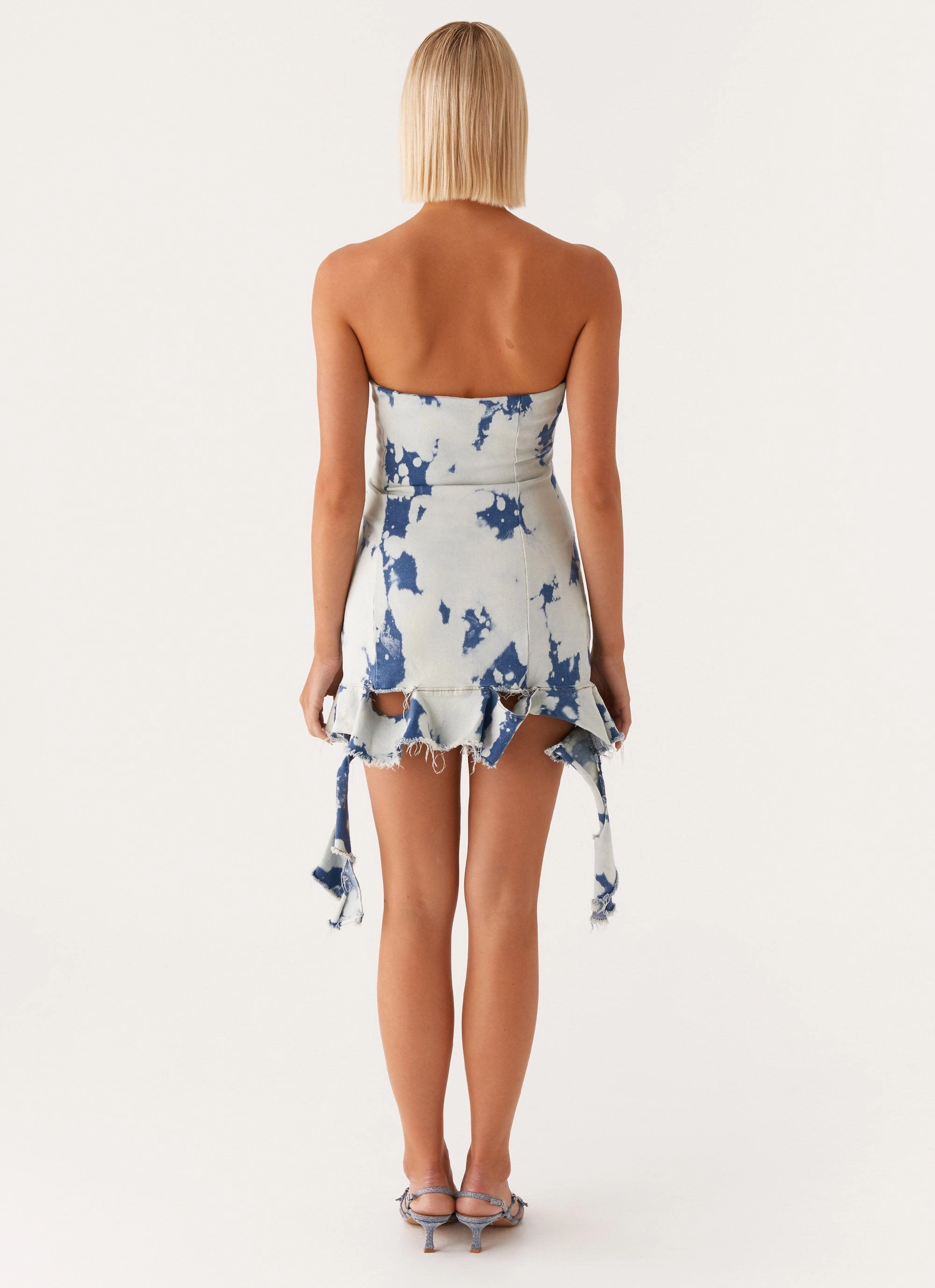Hard To Handle Mini Dress - Acid Denim Wash Sophisticated Fit Smooth Layers