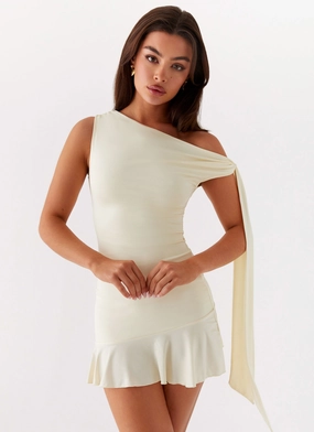 Polished Mood Palm House Mini Dress - Yellow