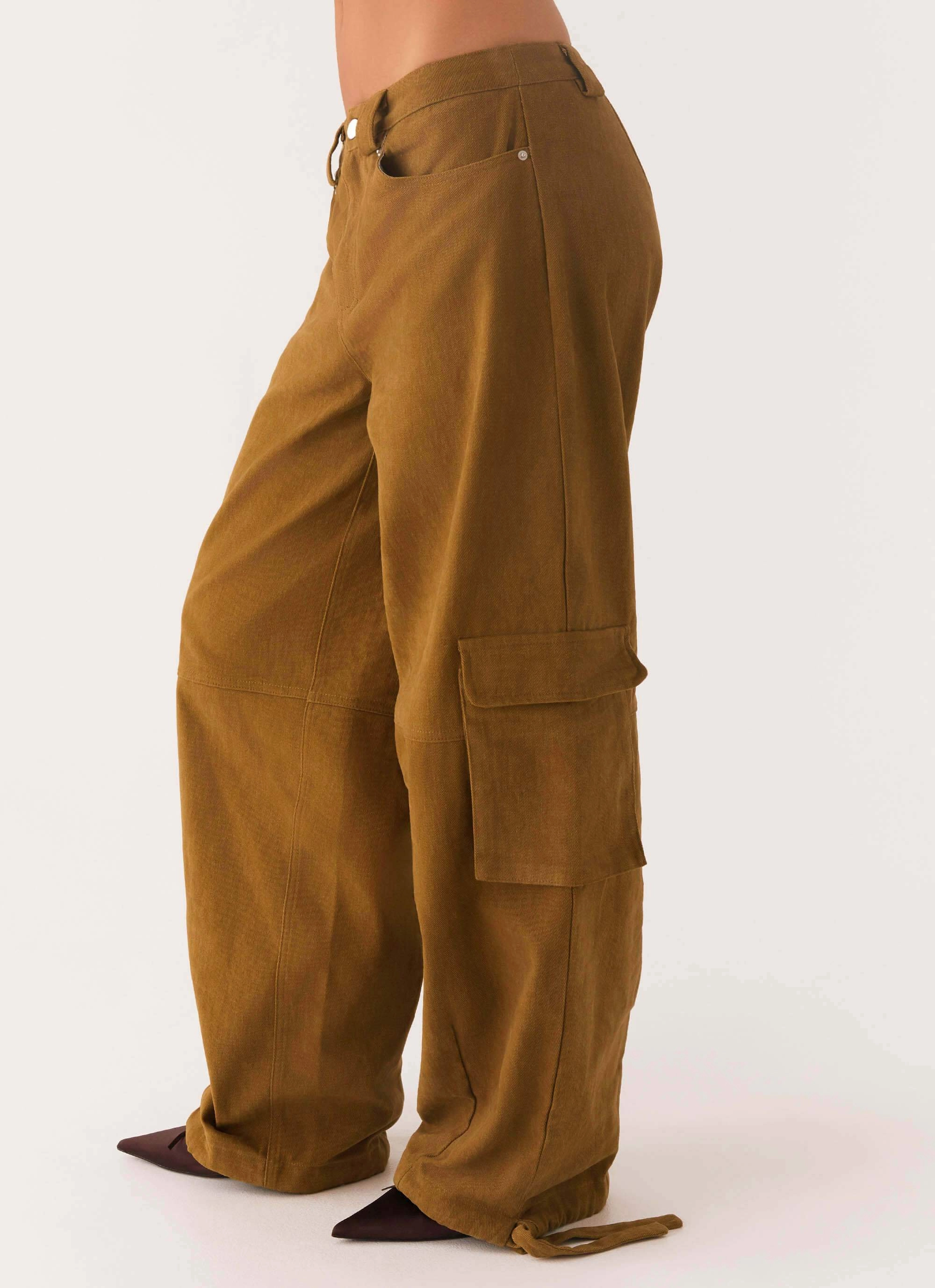 Back In Time Cargo Pant - Brown No Wrinkle EcoFriendlyMaterial
