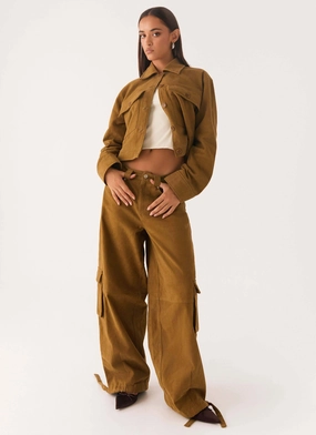 Back In Time Cargo Pant - Brown Ultra Soft All Season Versatility