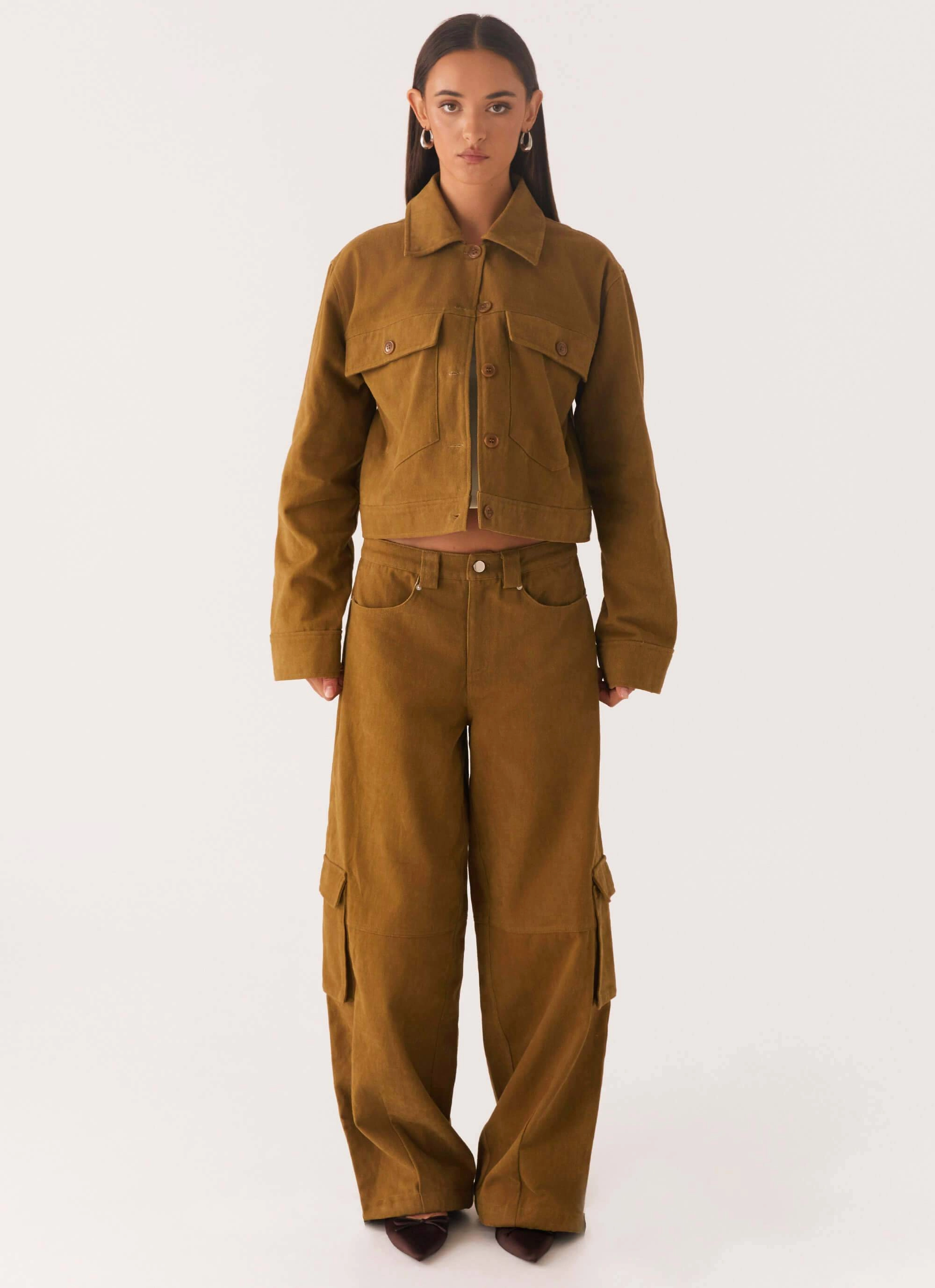 Back In Time Cargo Pant - Brown Anti Static Lining