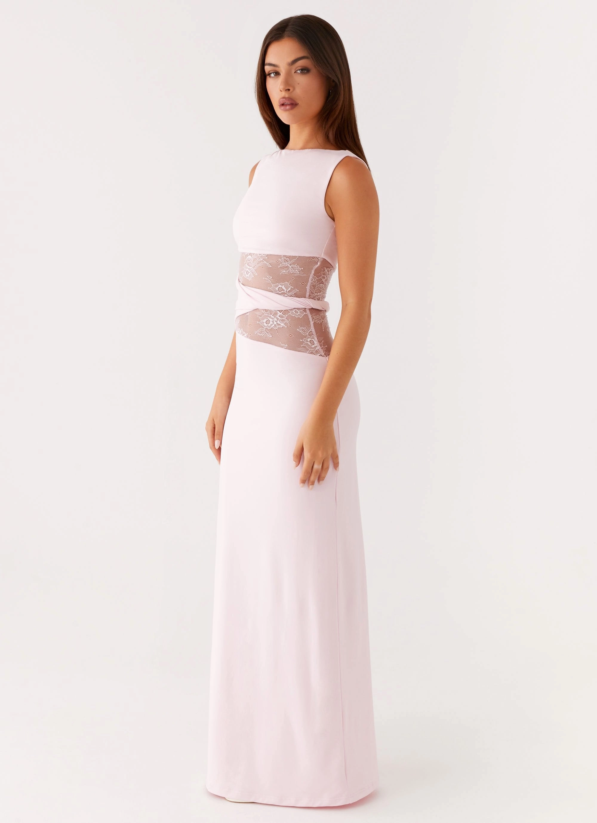 Puff-Sleeve Karma Maxi Dress - Pink
