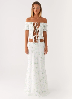 Day Ready Perfect Shape Star Girl Maxi Skirt - Vintage Ditsy Floral