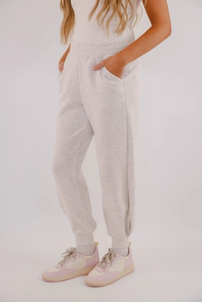 Getting There Joggers-Heather Grey High Mobility Casual Vibes